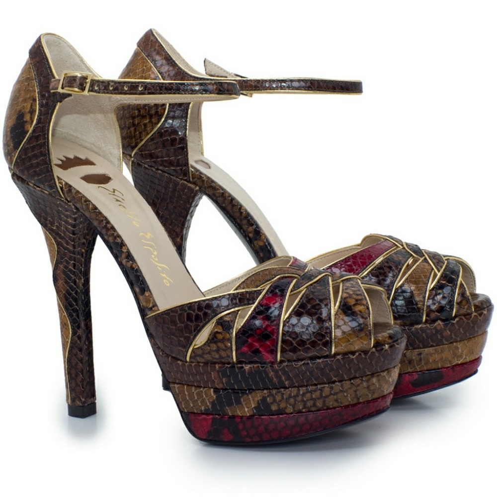 NIB Ernesto Esposito Jewel Peep toe Sandals